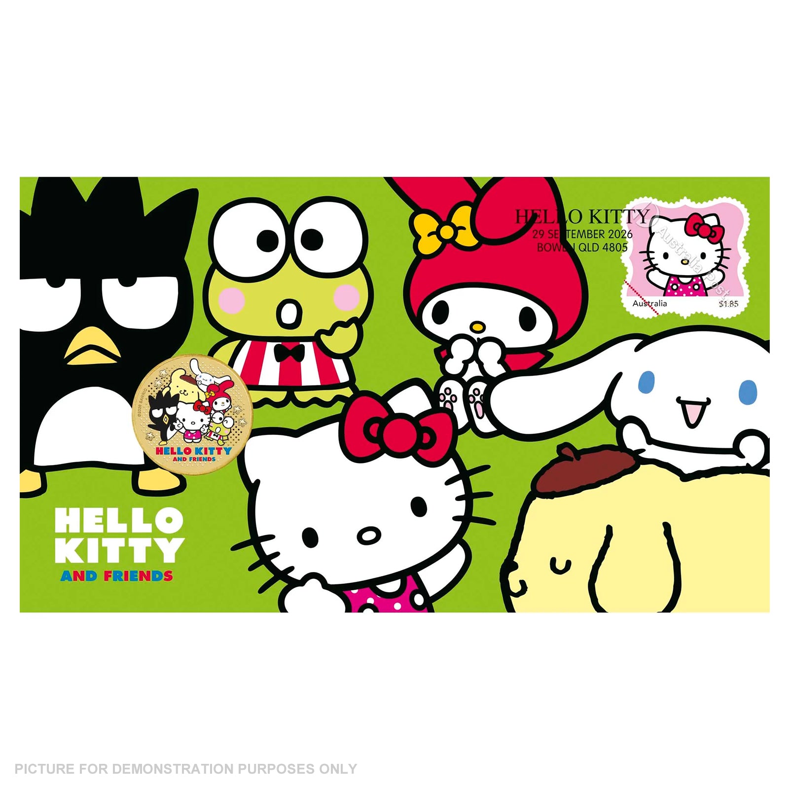 2026 - Perth Mint - Hello Kitty and Friends Stamp and Coloured Coin Cover